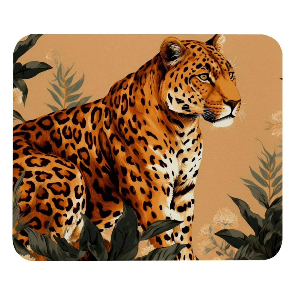Leopard Print Desk Mat Small Rubber Base Gaming Mouse Pad 917087608640
