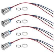 Pre-Wired LED Indicator 12mm 12V24V Dual Colors Common Anode LED Light (red Blue), Buttons and Indicators