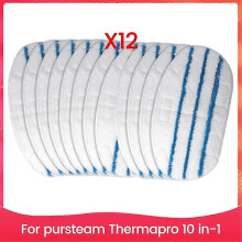 12 PCS Steam Mop Replacement Pad for ThermaPro 10-in-1 Steam Mop Washable Reusable Steamer Mop Pads