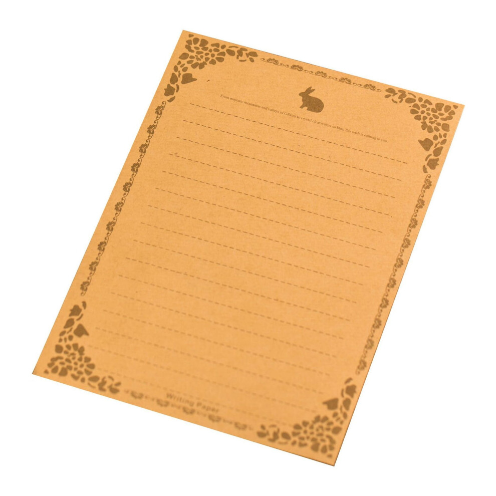 Letter Paper Set Kraft Vintage Rabbit 100 pcs-image-OPC-PVXPG22-NEW