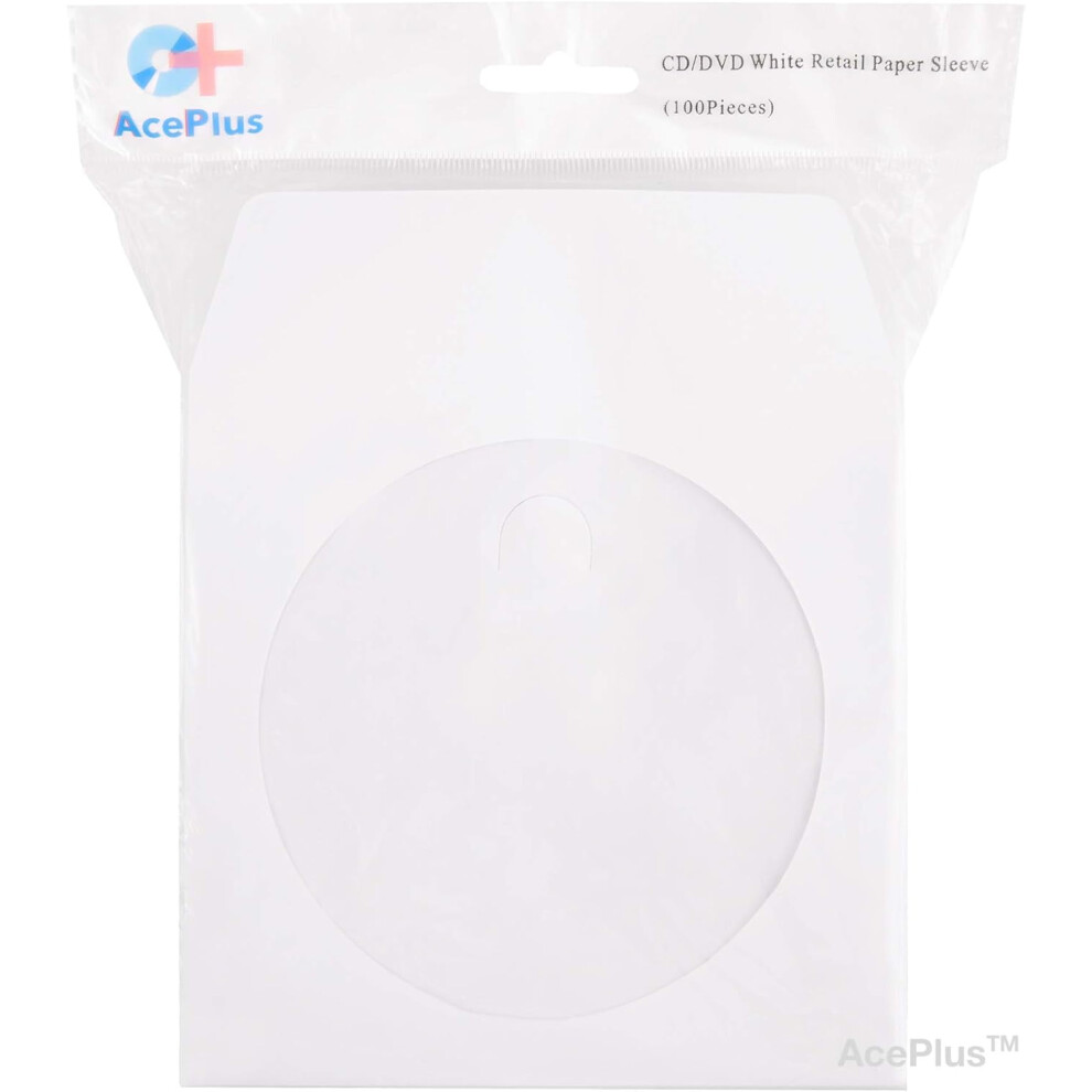Cd/Dvd Paper Sleeves With Clear Window And Flap 1000 White 917087623483