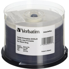 DVD+R 4.7GB 16X DataLifePlus white inkjet printable 50pk