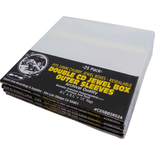 CD resealable outer sleeves oversized for 24mm jewel boxes