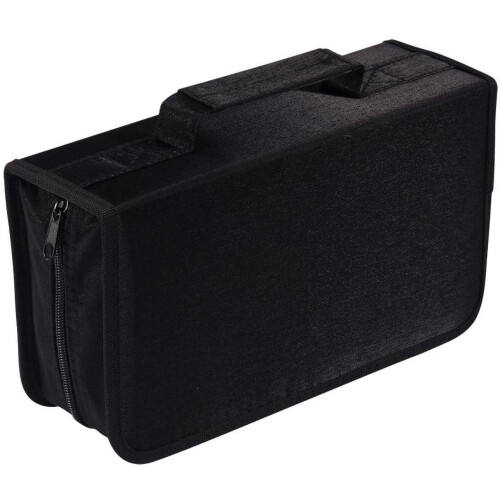 CD DVD wallet case black 128 capacity