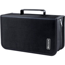 CD/DVD case holder black 128-slot media wallet