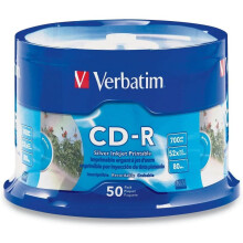 CD-R 700MB 52X银色可打印光盘 50片装