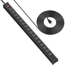 Metal power strip 16 outlets 10 ft cord wall mount