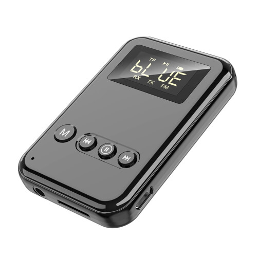 Bluetooth 5.0 audio adapter with LED screen and 300mA