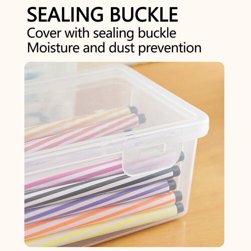 Extra Large Clear Pencil Case Stackable Plastic 1 Pack 2