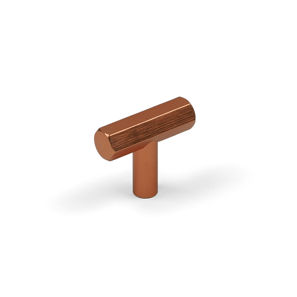 (40Mm Knob) Rose Gold Copper Hexagon Kitchen Cabinet Handles