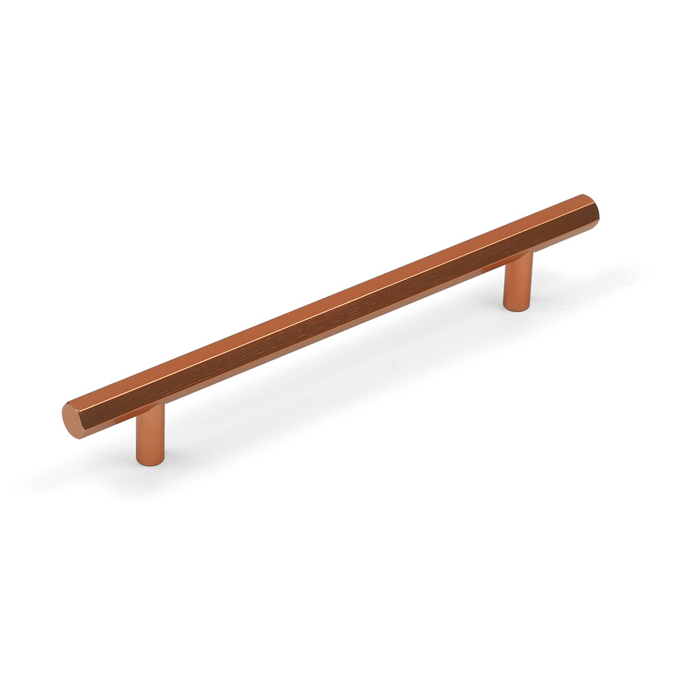 (160Mm Handle) Rose Gold Copper Hexagon Kitchen Cabinet Handles