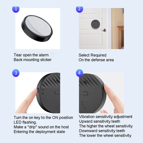 Tuya WiFi door sensor alarm black 1