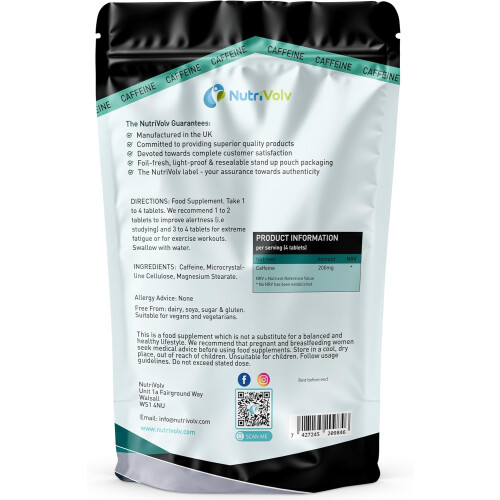 NutriVolv Caffeine 200mg Tablets 1