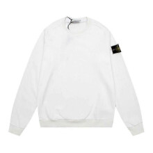 (L, 847) Classic Stone Correct Version Solid Color Round Neck Badge Long Sleeve Men And Women Same Style Sweatershirt Island Couple