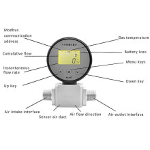 (0-200L min) 50ML-300L Digital Gas Flow Meter Gas Mass Air Nitrogen Oxygen Flow Rate Meter 3V jy