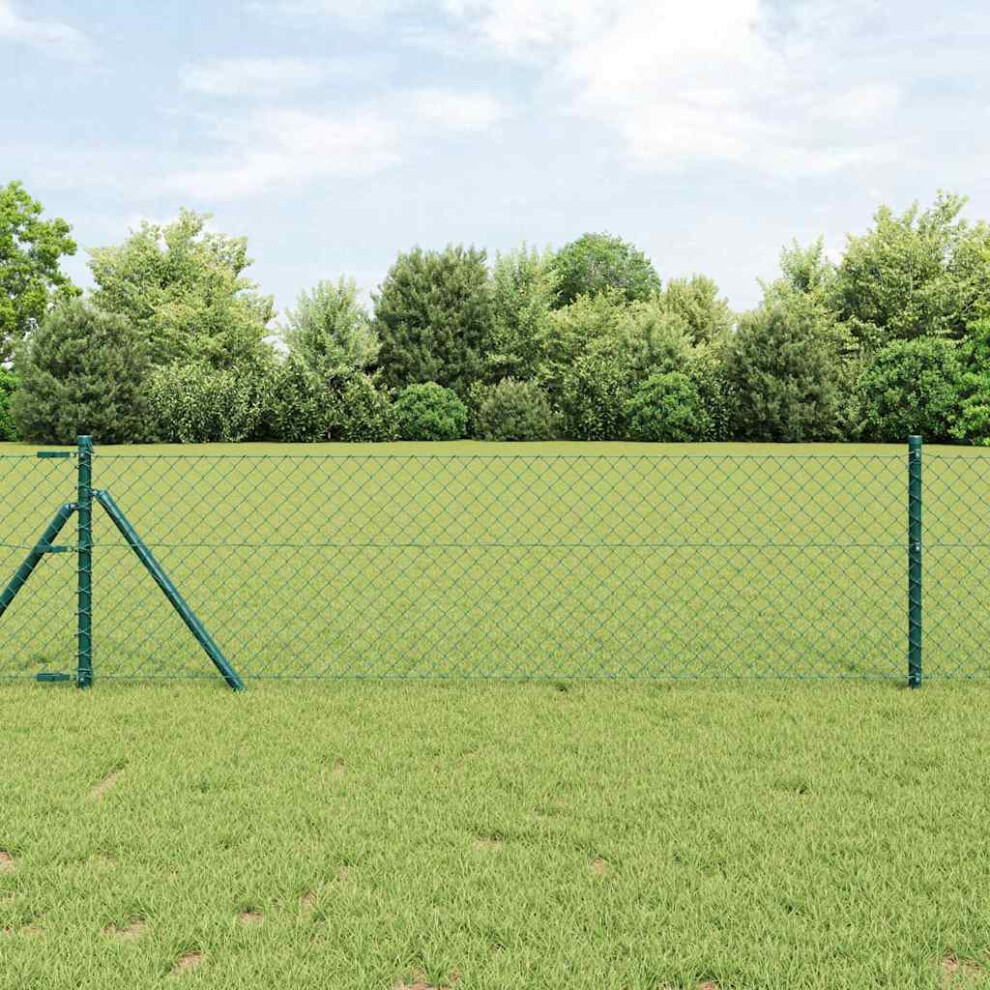 Vidaxl Ground Fix Welded Wire Fence 25 X 0.6 M Pvc-Coated Steel Green