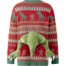 (X-Large, Dinosaur) Unisex Knitted Ugly Christmas Sweater Novelty 3d Cute Doll Pullover Sweaters Funny Parties Holiday Jumper Top