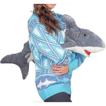 (Medium, Shark) Unisex Knitted Ugly Christmas Sweater Novelty 3d Cute Doll Pullover Sweaters Funny Parties Holiday Jumper Top