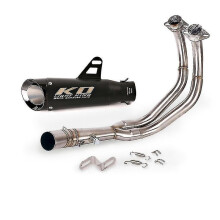 (D) compatible with Yamaha Mt-07 Xsr700 Fz07 Fj07 Complete Exhaust System Header Mid Link Pipe Slip On 51mm Muffler Escape Removable Db Killer