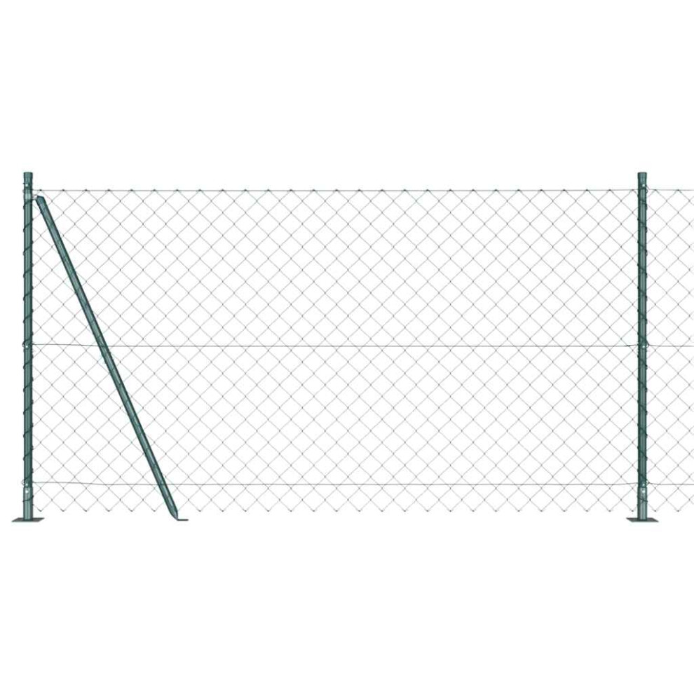 Vidaxl Welded Wire Fence With Concrete Base 10 X 1.2 M Green Mesh