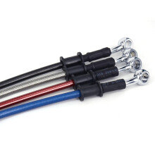 (50CM, Blue) 50cm-120cm Motorcycle Dirt Bike Braided Steel Hydraulic Reincompatible withce Brake Line Clutch Oil Hose Line Tube Pipe 4 Color