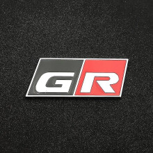 (GR chrome) 3d Metal Logo Gr Sport Emblem Car Trunk Front Grill Badge compatible with Toyota Yaris Chr Rav4 Corolla Hilux Gr Sport Sticker Accessories