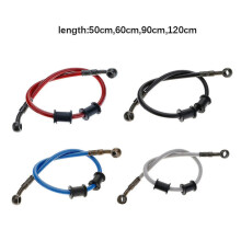 (60CM, Gray) 50cm-120cm Motorcycle Dirt Bike Braided Steel Hydraulic Reincompatible withce Brake Line Clutch Oil Hose Line Tube Pipe 4 Color