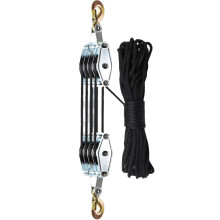 Heavy Duty 2 Ton Hoist Pulley Wheel Block and Tackle Puller Lifter with 20m Rope