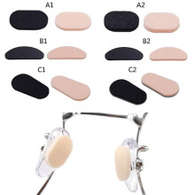 (Skin color Dshaped 1mm) 40pcs Self Adhesive Eyeglass Eva Nose Pads - Anti-slip Glasses No Makeup Nose Pads
