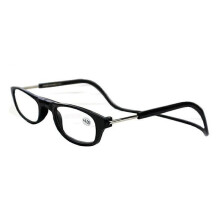 (3.00 strength, Black) 1.0~ 4.0 Hanging Magnetic Reading Eye Glasses Front Snap Click Connect Neck