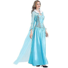 (4XL) Frozen Adult Women Princess Elsa Costume Christmas Cos Fancy Dress Outfit