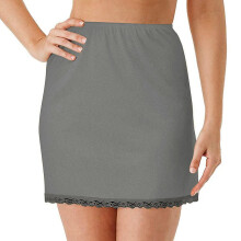 (Grey) Women's Elastic Waist Half Petticoat Skirt - Underskirt - Crinoline
