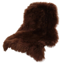(Brown) Classic Soft Faux Sheepskin Fur Rug White Fluffy Area Rug Shag Rug Carpets compatible with Bedroom Living Room