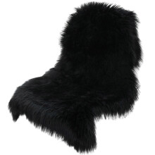 (Black) Classic Soft Faux Sheepskin Fur Rug White Fluffy Area Rug Shag Rug Carpets compatible with Bedroom Living Room
