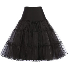 (XL, Black) 50s Petticoat Skirt Rockabilly Dress Crinoline Tutu Underskirts compatible with Women