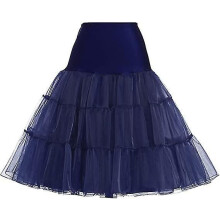 (M, blue) 50s Petticoat Skirt Rockabilly Dress Crinoline Tutu Underskirts compatible with Women
