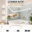 White Shower Curtain Rail/Rod Pole Kit L U Shape 2
