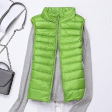 (S, Green) Women's Quilted Vest Puffer Jacket - Lightweight Body Warmer compatible with Winter