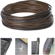 (Brown) Wicker Repair Kit, 37m 120ft, Two-Tone Gradient, Plastic Rattan Material compatible with Patio Chair Repair