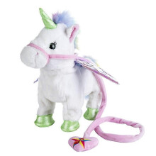 (White) Electric Walking Unicorn Toy, Dancing/Singing/Shaking, Plush compatible with Kids