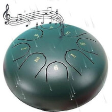 (Green) Rain Drum compatible with Outside Garden,Chakra Drum compatible with Rain Outdoor, Drum Rain Chime Waterproof chakra Drum 6 Inches 8 Notes