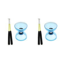 (2PCS, Blue 12cm) 1/2/3/5 Juggling Toys Triple Bearing Diabolo 12cm With Handsticks &