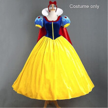 (M, Adult Costume) Adult Cosplay Dress Snow White Girl Princess Dress Women Adult Cartoon Princess Snow White Halloween Party Costume
