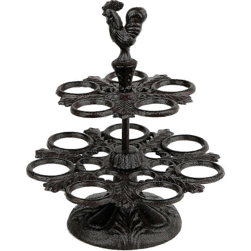 Iron egg rack for kitchen with 12 egg slots