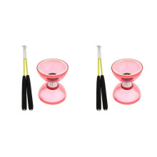 (2PCS, Red 12cm) 1/2/3/5 Juggling Toys Triple Bearing Diabolo 12cm With Handsticks &