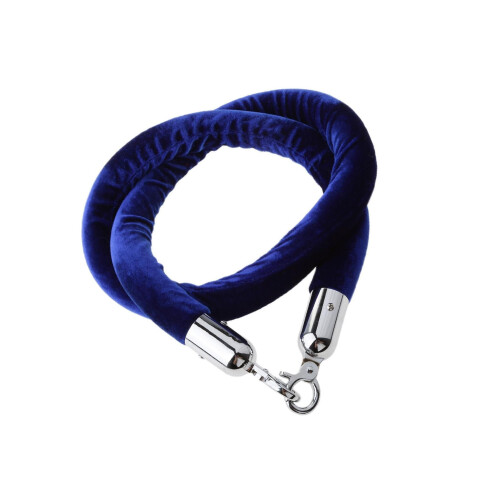 (Blue) 1.5m Velvet Rope Crowd Control Stanchion Post Queue Line Barrier 1