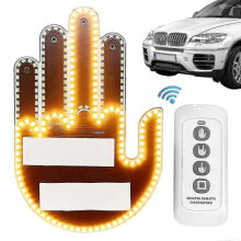 Draadloze autolamp met middelvinger-effect, LED-verlichting voor verkeersagressie