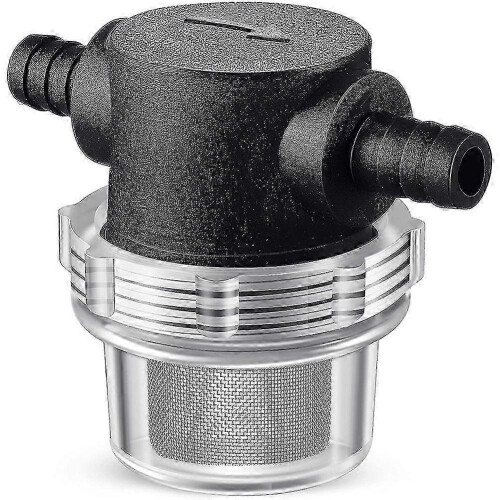 Inline waterfilter voor pomp, 3/8 inch zeef met slangnippel.