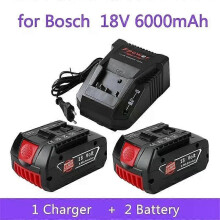 (2B 1C) compatible with BOSCH 18V Original Lithium Battery Replaceable BOSCH Battery Pack 6.0AH Original Tool Rechargeable Battery Ultra long life
