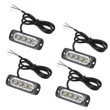 LED-stroboscooplampen voor voertuigen, 4 stuks, amberkleurig, knipperlicht voor hersteldoeleinden, 12V 24V